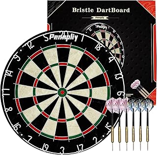 18" Dart Board Set with 6pcs Darts Self-Healing for Adults Outdoor Home