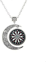 Dart Moon Necklace Dart Necklace Dartboard Jewelry