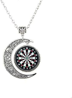 Dart Moon Necklace Dart Necklace Dartboard Jewelry