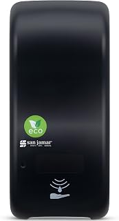 ecoLogic Rely Recycled Plastic Hybrid Electronic Liquid Soap Dispenser, Liquid Lotion Dispenser, Wall Mounted Dispenser for Home and Business, 900 Ml, Black