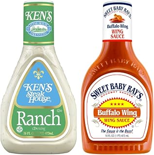 Variety, 1 Ken's Steak House Ranch Dressing, 16 FL OZ, 1 Sweet Baby Ray's Buffalo Wing, Wing Sauce, 16OZ, 1 CT