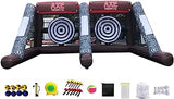Inflatable Axe Throwing + Inflatable Ball Toss Target Dart Board (24 Axes+16 Toss Ball+ 8 Soccer Balls) for Backyard/Birthday/School/Team/Party Events, Double Darts for 2 Players