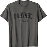 Harvard Illinois IL Vintage Athletic Sports Design T-Shirt