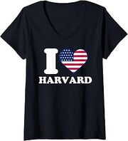 I love Harvard I heart Harvard V-Neck T-Shirt