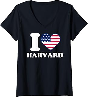 I love Harvard I heart Harvard V-Neck T-Shirt