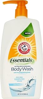 Arm & Hammer Essentials Ultra Replenishing Body Wash, Clear Water, 32 Ounce