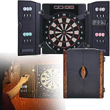 Electronic Dartboard with Cabinet and Accessories,LED Electronic Dart Board for Adults with Cabinet with 12 Soft Tip Dart Board