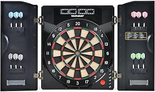 Electronic Dartboard, Built in Cabinet Doors with Integrated Scoreboard, 4 LED Displays, with 12 Soft Tip Dart Board and 150 Dart Head, for Family Game Rooms