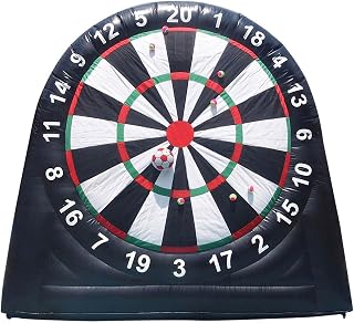 10' High 2in1 Inflatable Soccer Dart Board, A Giant Inflatable Carnival Game with 6pcs Soccer Balls N 12pcs Golf Balls for Kids N Adults, Heavy Duty Material, Commercial Grade