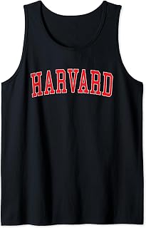 Vintage Harvard IL Distressed Red Varsity Style Tank Top