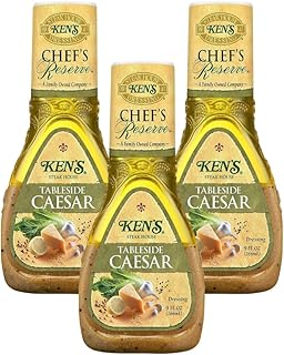 Ken's Steak House Chef's Reserve Tableside Caesar Dressing, 9 Ounce. (Pack of 3)
