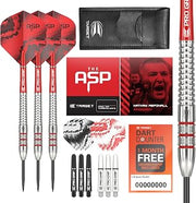Target Darts Nathan Aspinall Tungsten Steel Tip Darts Set - 9 Pro Grip Shafts - 9 Pro Ultra Flights – Dart Wallet - Dart Counter App Coupon Bundle
