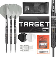 Target Darts Ares Tungsten Steel Tip Darts Set - 6 Pro Grip Shafts - 9 Pro Ultra Flights – Dart Wallet - Dart Counter App Coupon Bundle