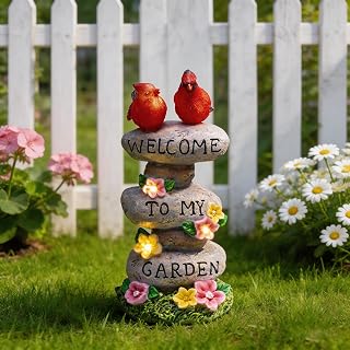TERESA'S COLLECTIONS Cardinal Garden Decor with Outdoor Solar Lights 11"