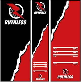 RUTHLESS Darts Mat | Heavy Duty Non Slip Durable Carpet Dart Mat for Floor Black