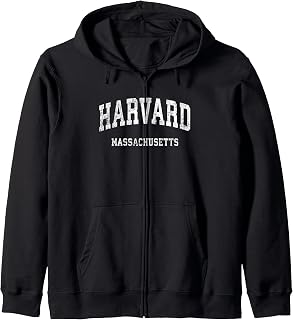 Harvard Massachusetts MA Vintage Athletic Sports Design Zip Hoodie