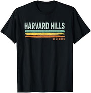 Vintage Stripes Harvard Hills IL T-Shirt