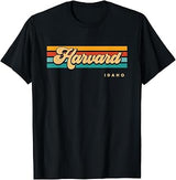 Vintage Sunset Stripes Harvard, Idaho T-Shirt