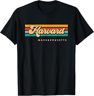 Vintage Sunset Stripes Harvard, Massachusetts T-Shirt