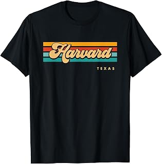 Vintage Sunset Stripes Harvard, Texas T-Shirt