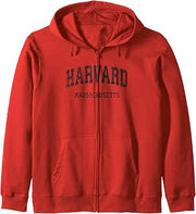 Harvard Massachusetts MA Vintage Athletic Sports Design Zip Hoodie