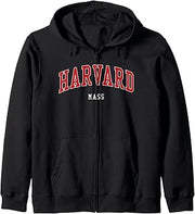 Harvard Massachusetts College University Style Zip Hoodie