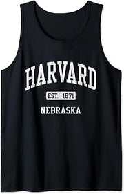 Harvard Nebraska NE JS04 Vintage Athletic Sports Tank Top