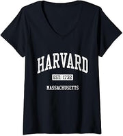 Harvard Massachusetts MA JS04 Vintage Athletic Sports V-Neck T-Shirt
