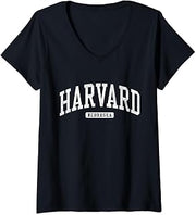 Harvard Nebraska NE JS03 College University Style V-Neck T-Shirt