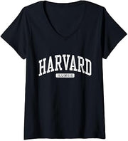 Harvard Illinois IL JS03 College University Style V-Neck T-Shirt