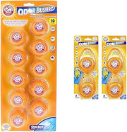 Arm & Hammer 10-Pack Odor Busterz Deodorizing Balls, 10 Count & Odor Busterz - Clip N Go, 4 Count Deodorizer Pack