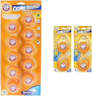 Arm & Hammer 10-Pack Odor Busterz Deodorizing Balls, 10 Count & Odor Busterz - Clip N Go, 4 Count Deodorizer Pack
