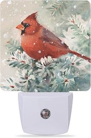 Night Lights Plug into Wall Red Cardinal Bird Night Lights Dusk to Dawn Sensor Led Lamp for Women Men,Led Lights for Stairway/Hallway/Bedroom,0.5W