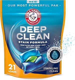 Arm & Hammer Deep Clean Stain Formula Laundry Detergent Paks, 21 Count