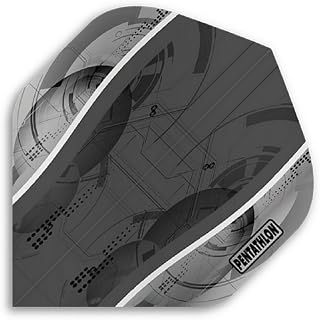 3 Sets (9 Flights) Pentathlon Grey Silver Edge Standard Dart Flights - Ex-Tough (100 Micron)
