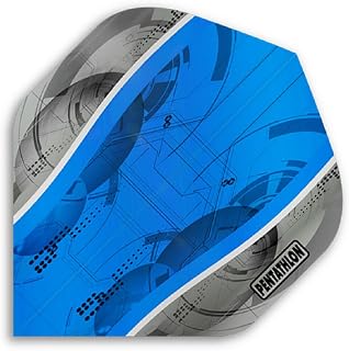 3 Sets (9 Flights) Pentathlon Blue Silver Edge Standard Dart Flights - Ex-Tough (100 Micron)