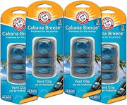 Arm & Hammer AH8203CA Cabana Breeze Freshness Vent Clip for Car Air Freshener 4 Pack of 3 Piece in Each