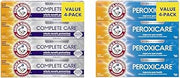 Arm & Hammer Complete Care Toothpaste, Fresh Mint Flavor, Whole Mouth Protection, 6.0oz (4-Pack) & Peroxicare Toothpaste, Clean Mint Flavor, Improves Gum Health, 6.0oz (4-Pack)