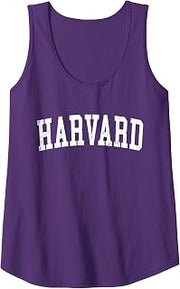 Vintage Harvard IL Distressed White Varsity Style Tank Top