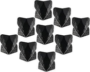 M METERXITY 9 Pack Dart Flights - PET Darts for Steel Tip and Plastic Tip, Apply to Darts Game/Party/Entertainment (Black, Gray)
