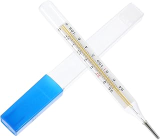 1pcs Glass Oral Thermometer for Adults, Cuban Thermometer Accurate Temperature Measurement for Fever Oral Armpit Use, Fast Reading (℃ & ℉)