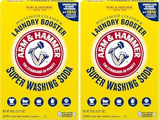 Arm & Hammer Super Washing Soda Household Cleaner and Laundry Booster, 55 oz (Pack of 2)