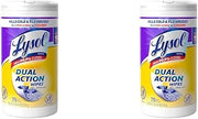 Lysol Dual Action Disinfectant Wipes, Multi-Surface Antibacterial Scrubbing Wipes, For Disinfecting and Cleaning, Citrus Scent, 75ct (Pack of 2)