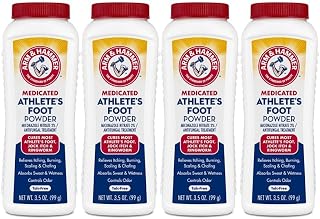 Arm & Hammer Medicated Athlete's Foot Powder, Antifungal, 3.5 oz, 4 Pack