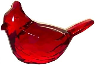 1 Pc Red Acrylic Cardinal Figurine Home Decor Glass Red Bird Statue for Illuminated Homes Display Home Décor Accents