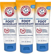 Arm & Hammer Cream to Powder Foot Deodorant, Sweat & Odor Control, 3 Pack