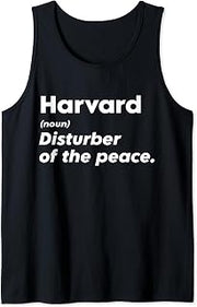 Funny Harvard 'Disturber of the Peace' Custom Personalized Tank Top