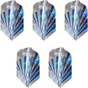 M METERXITY 5 Pack Standard Dart Flights - Flight Thick Geometric Pattern Apply to Soft Tip Steel Tip (Blue Silver Tone)