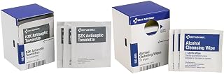 FAE-4002 Sting Free Antiseptic Cleansing Wipes, 10 Count & Acme United FAE-4001 Alcohol Cleansing Pads, 20 Count Bundle