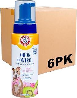 Arm & Hammer Odor Control No-Rinse Dog Foam, Kiwi Blossom, 8 Fl Oz, 6-Pack